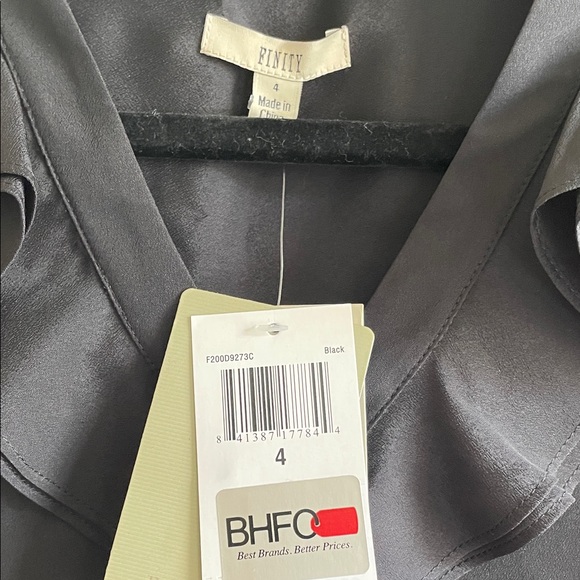 Finity Black Ruffle Front Dressy Blouse - Picture 2 of 9